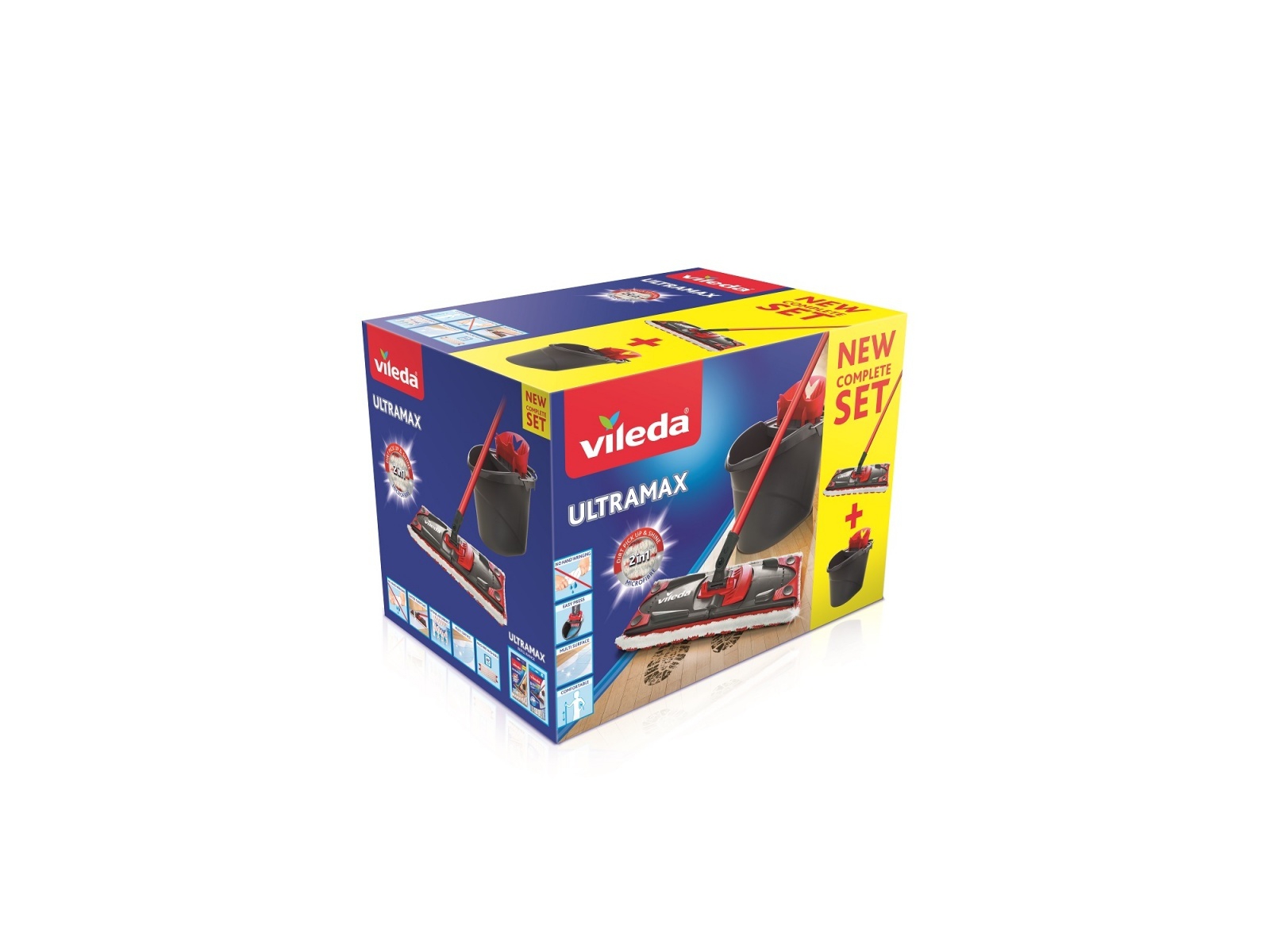 BOX Vileda Mop płaski Ultramax Wiadro + Mop 155737